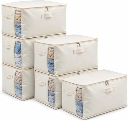 Canvas Comforter Storage Bags for Clothes & King Comforters, Natural