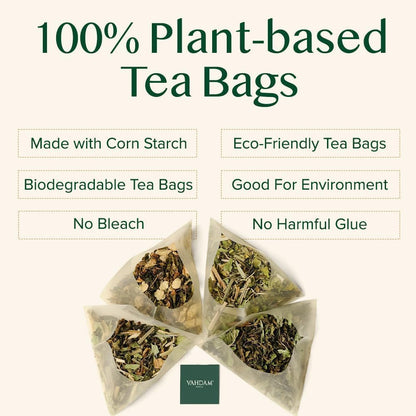 VAHDAM Sweet Cinnamon Chai Tea Bags (100 Count) Masala Chai Pyramid TeaBags