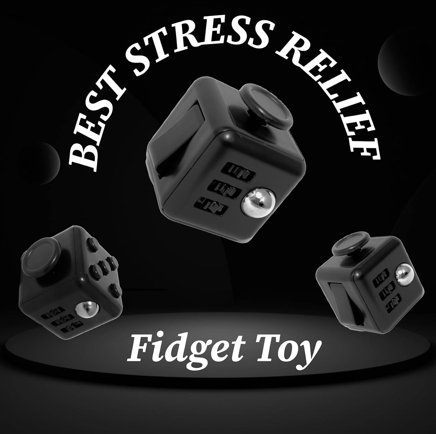 Premium Hand Cube: Unleash Stress Relief and Boost Focus Hand Cube: The Ultimate Handcrafted Premium Quality Fidget Toy for All Age, Fun, Relaxing, and Perfect for Every Occasion (Midnight Black)