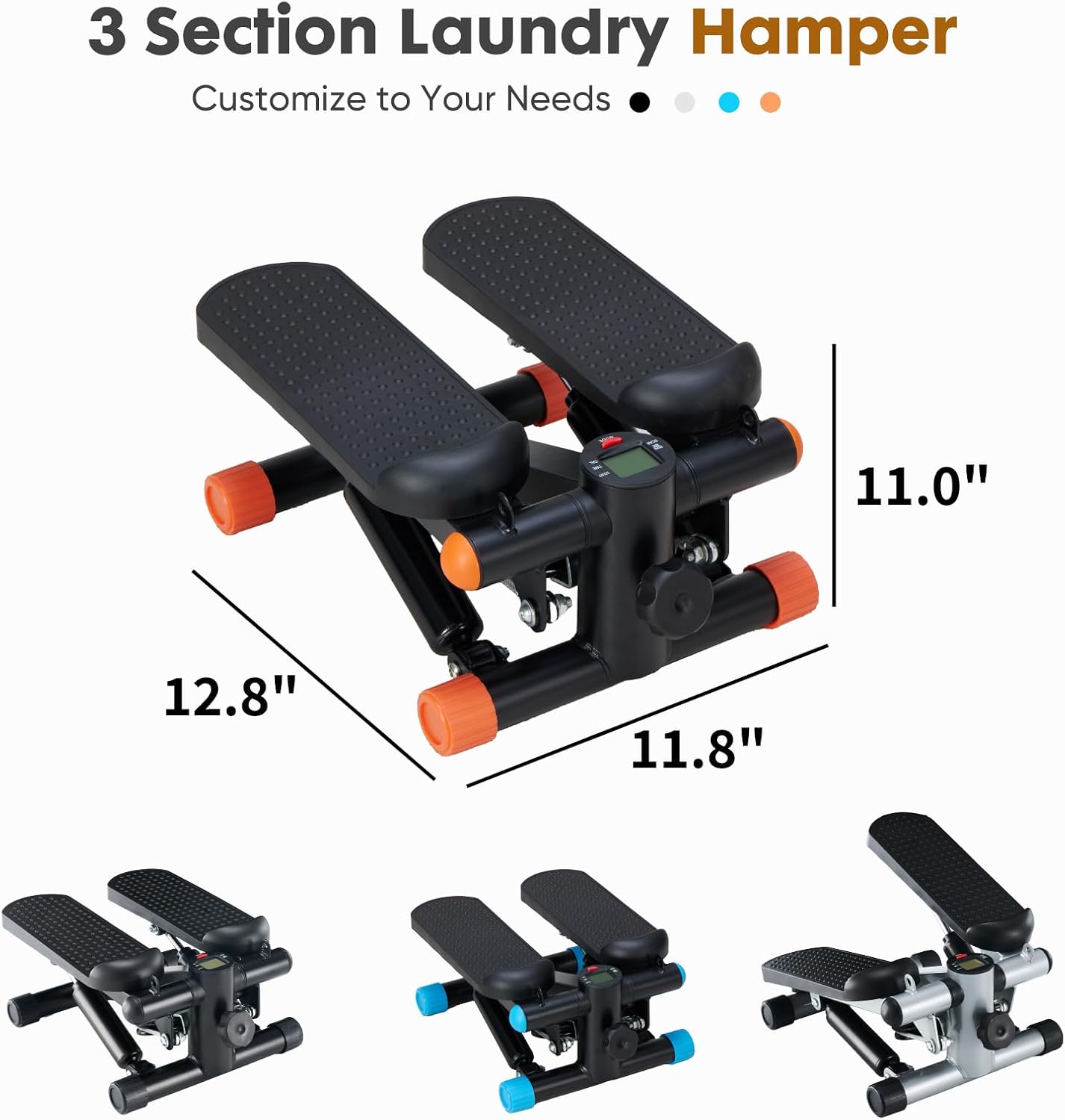 Stair Stepper with Resistance Bands for Home Exercise, Mini Stepper Machine for Indoor Fitness, Portable Home Gym Stepper for Full Body Workout, 300LBS Capacity