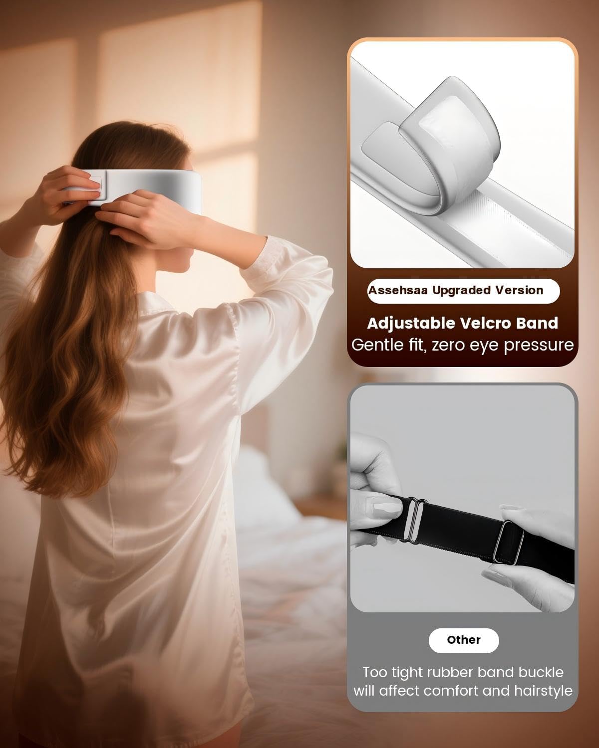 Cordless Heated Eye Mask, 4 Temp Timed Shutdown for Dry Eyes & Sleep Relief
