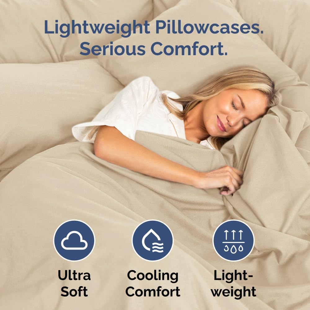 Standard Pillow Cases Set of 10 - Ultra Soft Hotel Quality Pillowcase Covers - Comfy, Cozy & Wrinkle Free - Shrink, Stain and Fade Resistant - Machine Washable Pillow Protectors - 10 Pcs Set - White - Colors B