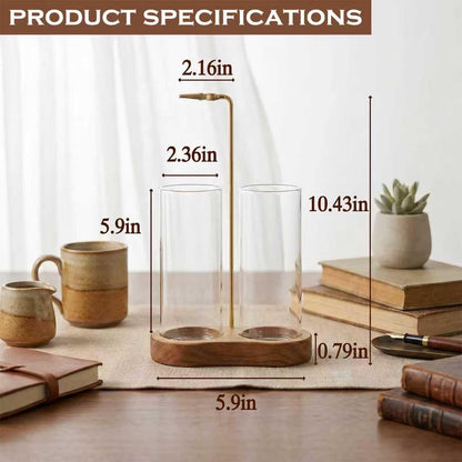 Incense Holder for Sticks with Glass Ash Catcher - Upside Down Anti-Ash Flying Incense Burner & Stick Storage Organizer, Ideal for Meditation, Yoga, Zen Home Decor, Spa Relaxation Gift