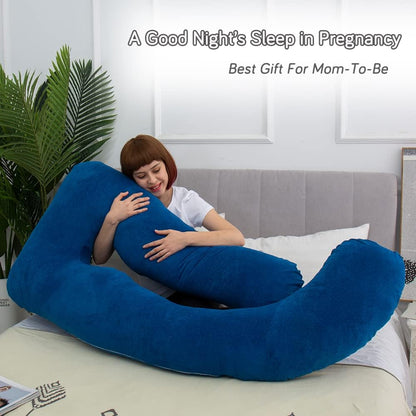 60 Inch Pregnancy Pillow for Sleeping, Extra Large U Shaped Body Pillow, Maternity Pillow for Pregnant Women with Velvet Cover (Dark Grey)