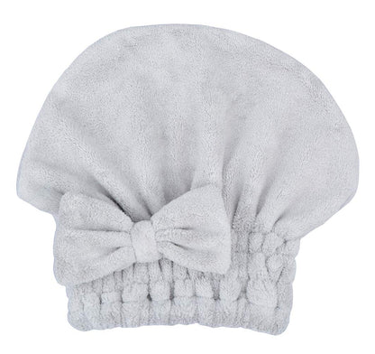 Microfiber Hair Drying Towels Head wrap with Bow-Knot Shower Cap Hair Turban hairWrap Bath Cap for Curly Long & Wet Hair Gift for Women Blackx2