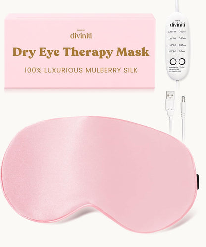 Heated Eye Mask for Dry Eye Relief - Stye Treatment, Warm Compress for Eyes, Sinus Mask, Electric Warming Patch - Champagne