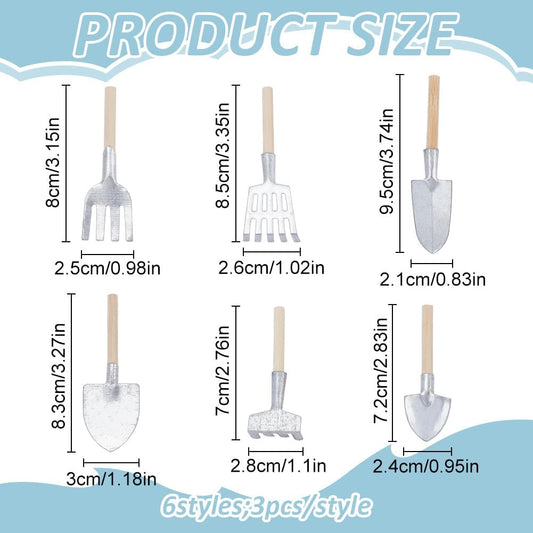 WEBEEDY 18 Pcs Mini Zen Garden Tools Rake Set 6 Styles Small Zen Sand Garden Accessories Tabletop Miniature Gardens Tools for Home Office Desk Christmas Decoration Meditation and Relaxation