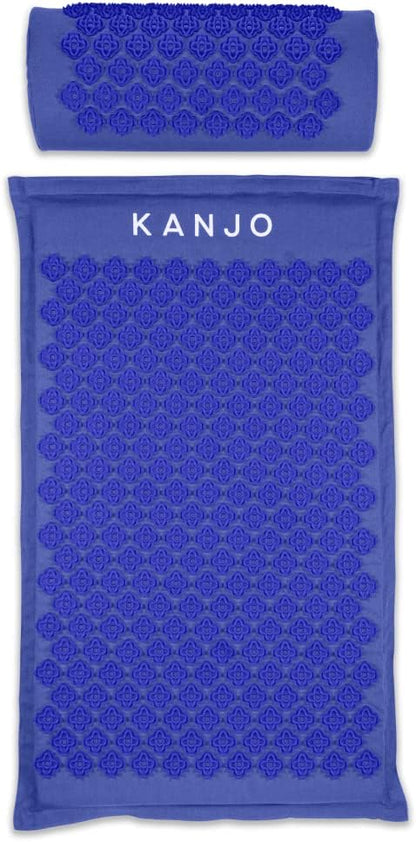 Kanjo Acupressure Mat and Pillow Set for Back Pain Relief & Neck Pain Relief, with Pressure Points for Muscle Pain Relief with Travel Bag - Black XL