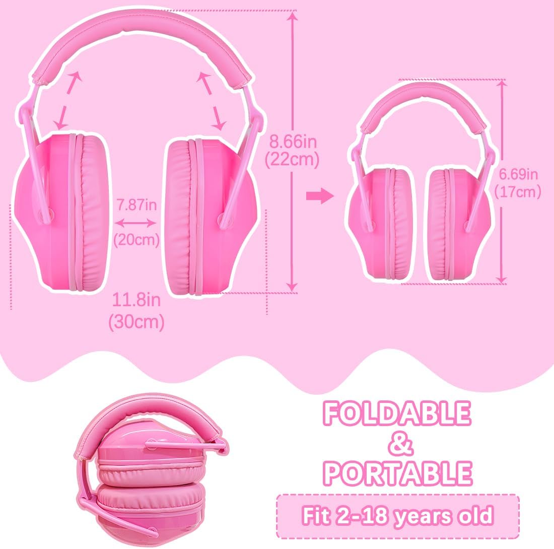 ZOHAN EM030 Kids Ear Protection, Noise Cancelling Headphones Ear Muffs for Autism Sensory, Safety Noise Reduction Hearing Protection for Monster Truck/Concerts/Fireworks/Air Shows