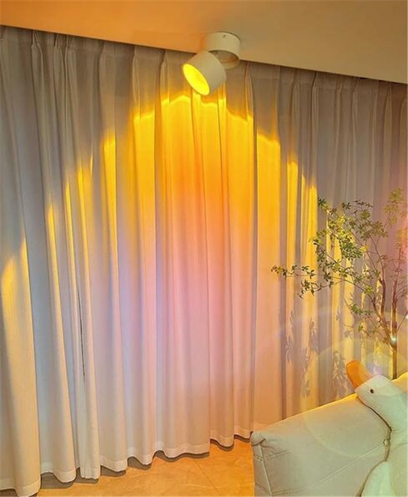 3-Pack Sunset Spotlight Led Down Lamp Interior Surface Mounted/recessed Ceiling Spot Lighting for Decoration Living Bedroom Hallway (Black)