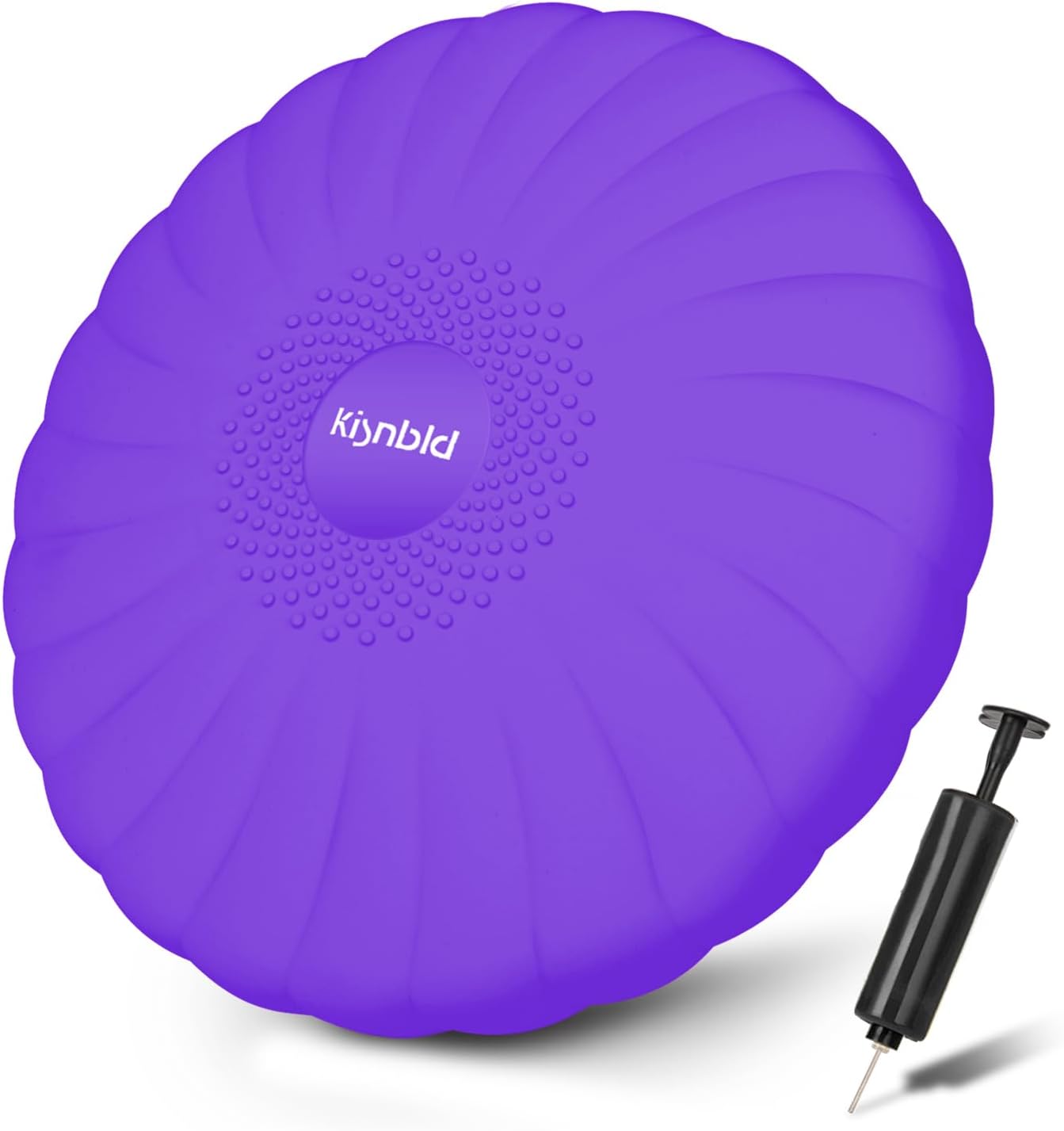 kisnbld Wobble Cushion, Extra Thick Wiggle Seat for Sensory Kids, Non-slip Balance Disc with Inflation Pump for Adults Core Strength, Posture Improvement & Physical Therapy (13.5in/34cm)