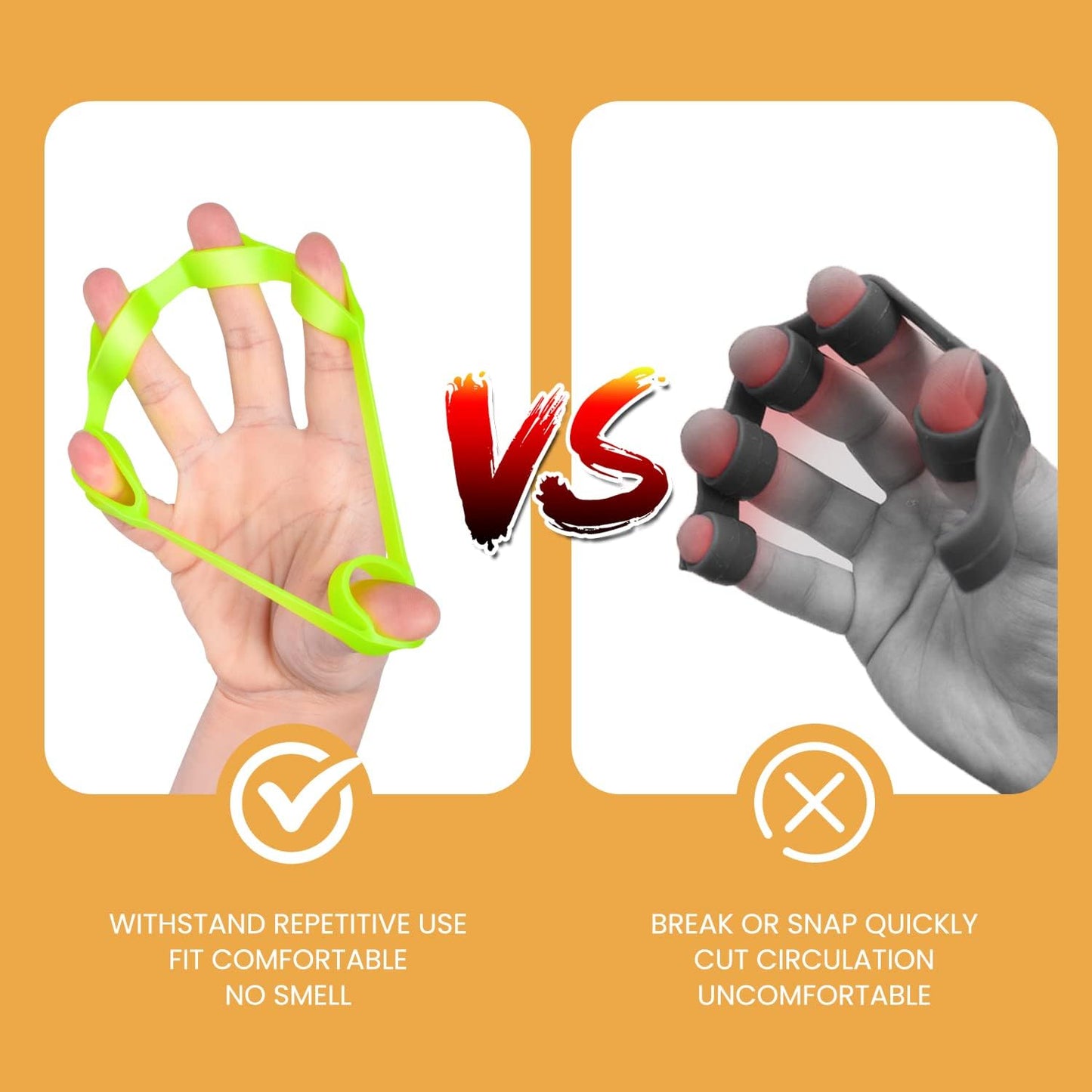 Hand Grip Strengthener, Finger Exerciser, Grip Strength Trainer (6 PCS),New Material,Forearm Grip Workout, Finger Stretcher, Relieve Wrist Pain, Carpal Tunnel
