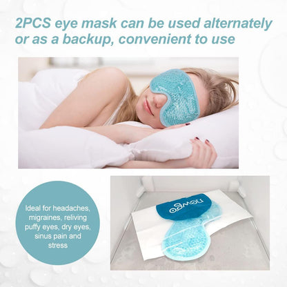 NEWGO Cooling Eye Mask for Puffy Eyes, Cold Eye Mask Eye Ice Pack for After Eyes Surgery, Tension Stress Relief, Itchy Eyes, Headaches, Dark Circles - Blue