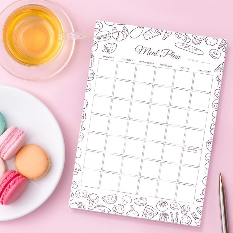 Weekly Planner Notepad Tear Off Set of 2 Weekly Calendar Pad 52 Undated To Do List Notepad Sheets Desk Planner Planning Pads Productivity Tracker for Work Goals Notes Schedule Ideas, Floral Blue