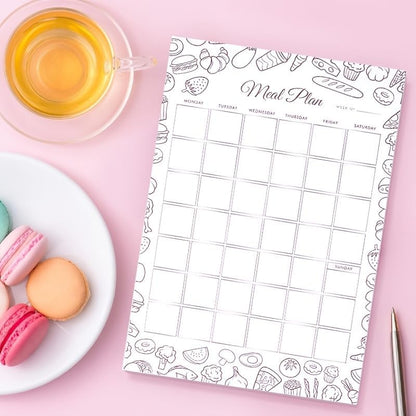 Weekly Planner Notepad Tear Off Set of 2 Weekly Calendar Pad 52 Undated To Do List Notepad Sheets Desk Planner Planning Pads Productivity Tracker for Work Goals Notes Schedule Ideas, Floral Blue