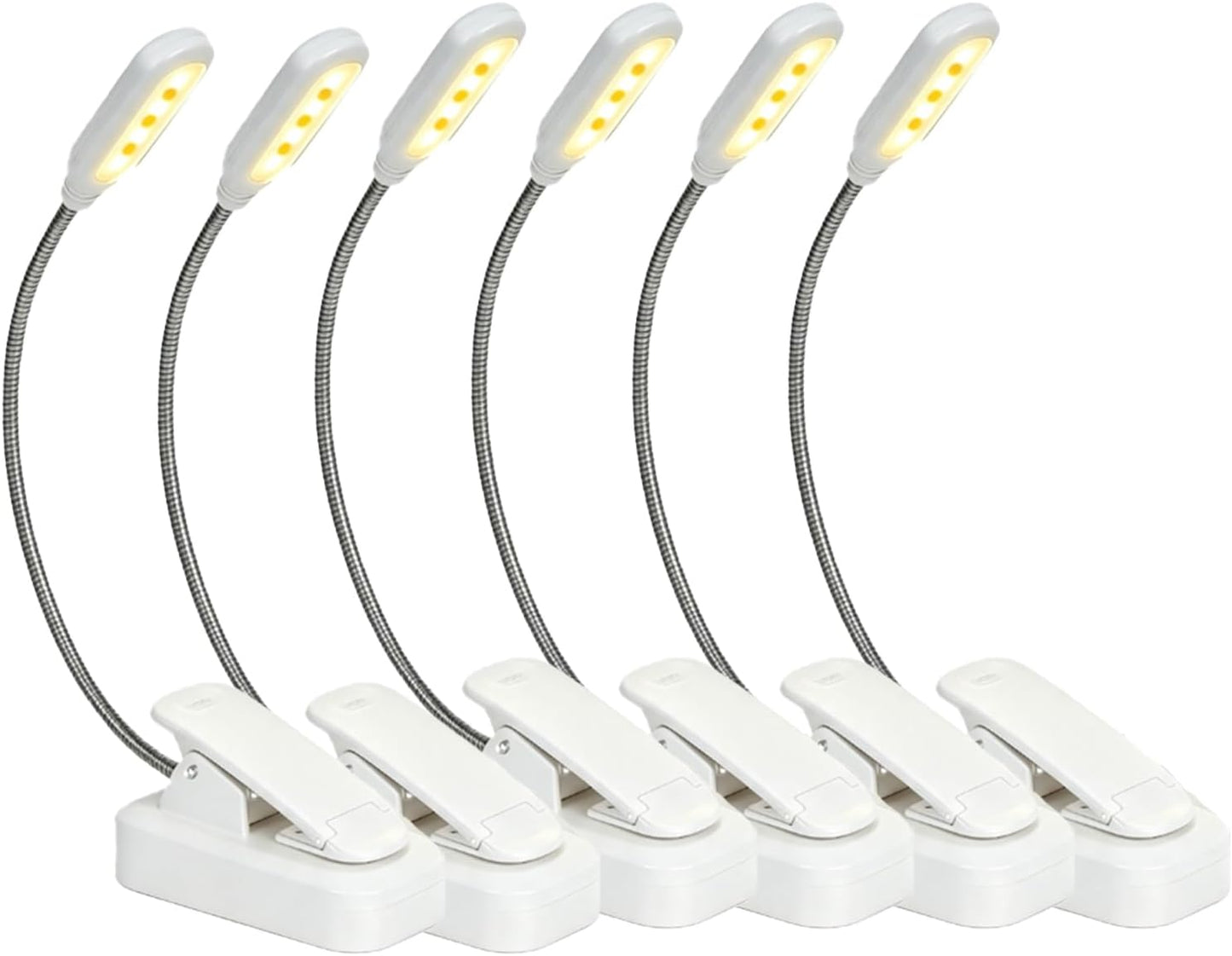 4 Pack Reading Light with 3 Color Temperature, 6 LED Book Clip Lamp for Reading in Bed, Easily Clip on to a Small Mini Lightweight Book Lights for Read Book Lovers
