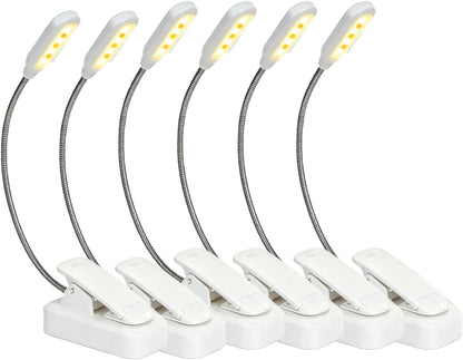 4 Pack Reading Light with 3 Color Temperature, 6 LED Book Clip Lamp for Reading in Bed, Easily Clip on to a Small Mini Lightweight Book Lights for Read Book Lovers