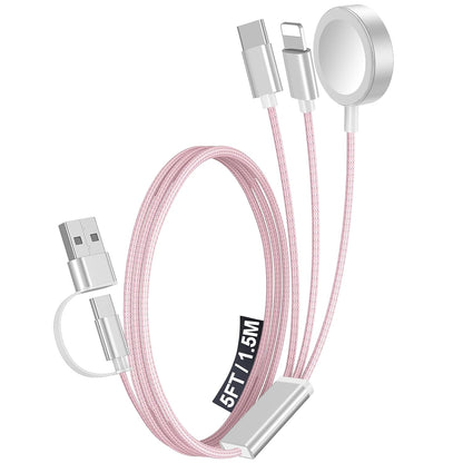 Travel Essentials for Apple Watch Charger,3-in-2 Multi Charging Cable
