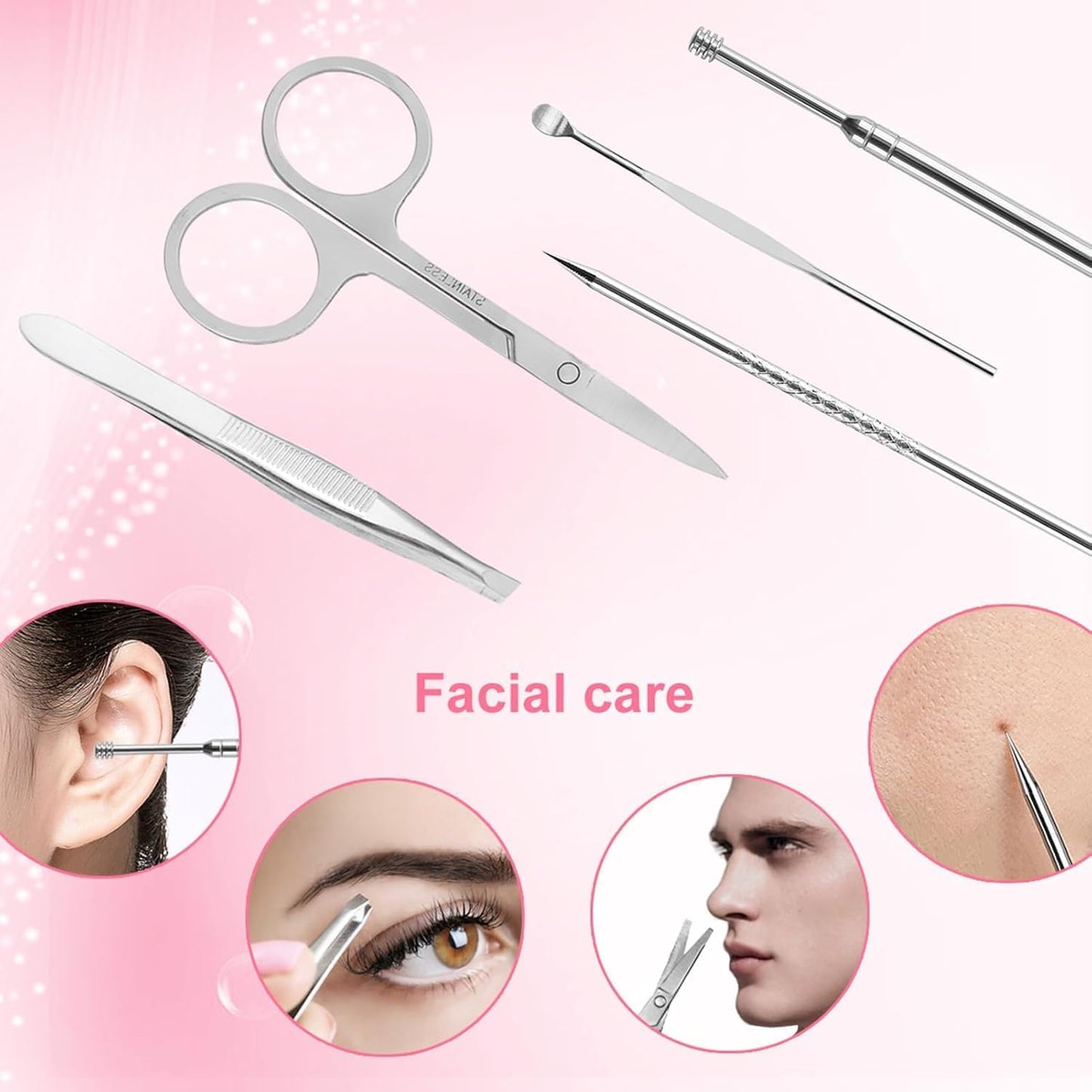 Yougai Manicure Set 18 Pieces Professional Nail Clippers Pedicure Kit Men Women, Stainless Steel Fingernail Toenail Cutters, Nail Care Grooming Tools with Leather Travel Case