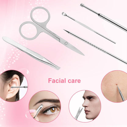 Yougai Manicure Set 18 Pieces Professional Nail Clippers Pedicure Kit Men Women, Stainless Steel Fingernail Toenail Cutters, Nail Care Grooming Tools with Leather Travel Case