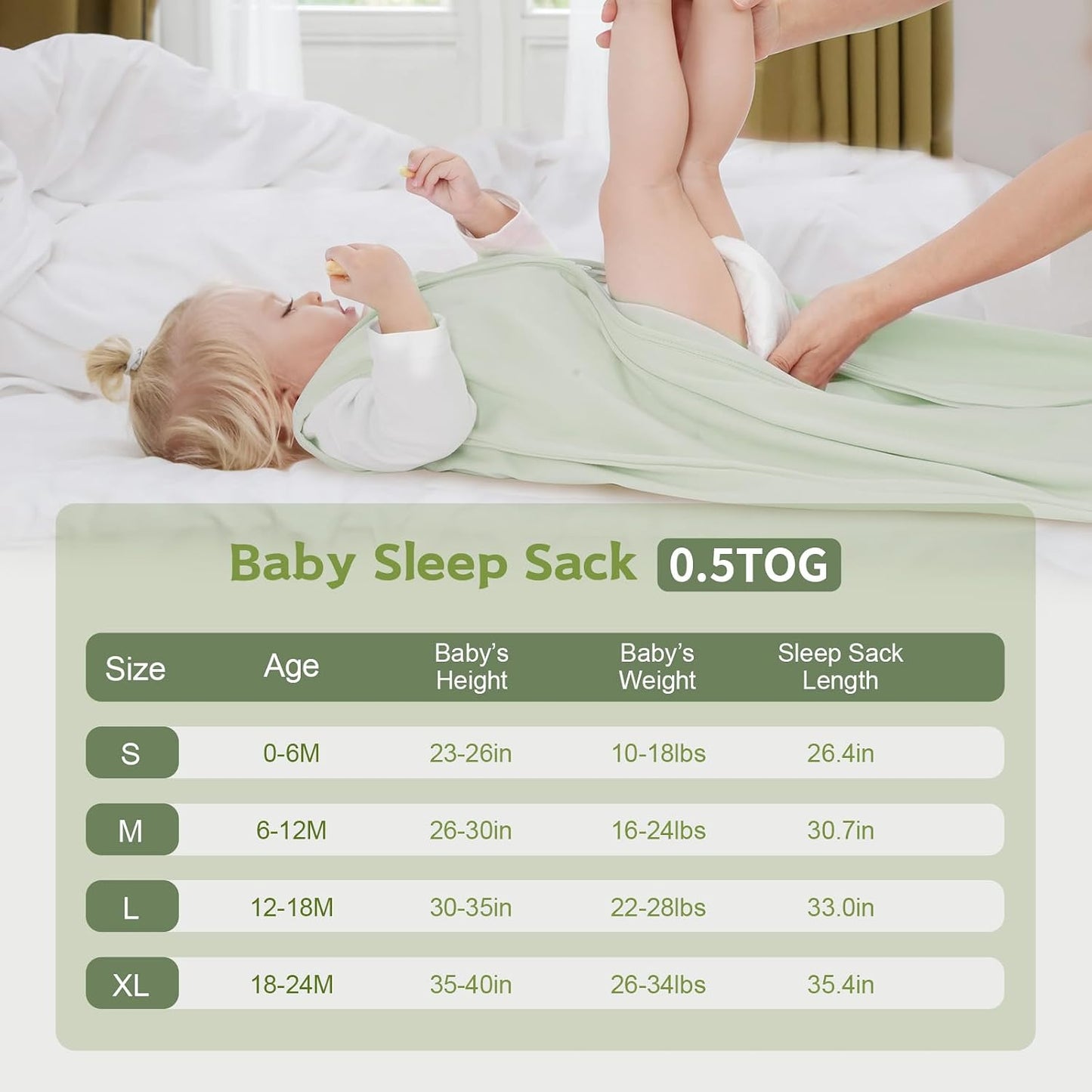 Baby Sleep Sack 0-6 Months,100% Cotton TOG 0.5 Wearable Blanket for Newborn and Infant, 3 Pack 2-Way Zipper Lightweight Sleeping Bags for Toddler