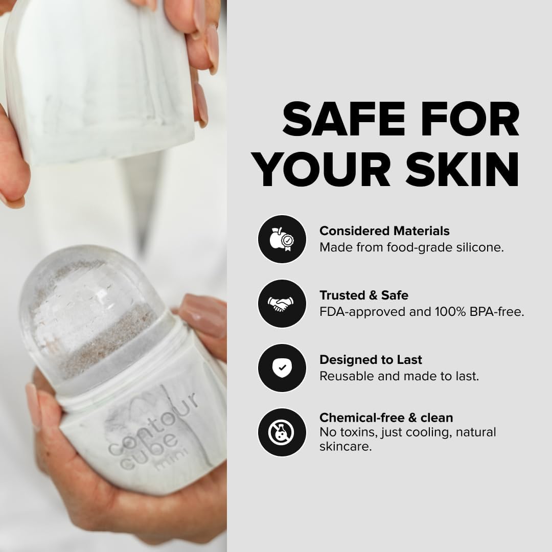 Contour Cube Original - Ice Roller for Sculpting & De-Puffing - Face Ice Roller & Massager with BPA-Free Silicone - Ice Mold for Face - Skin Care Tools for Daily Skincare (180ml) - Marble