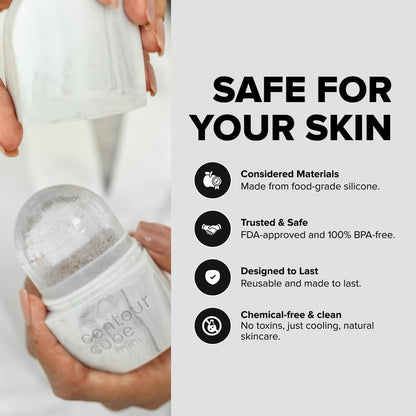 Contour Cube Original - Ice Roller for Sculpting & De-Puffing - Face Ice Roller & Massager with BPA-Free Silicone - Ice Mold for Face - Skin Care Tools for Daily Skincare (180ml) - Marble