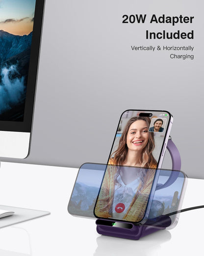 Wireless Charging Station,3 in 1 Charging Stand for Apple Multiple Devices