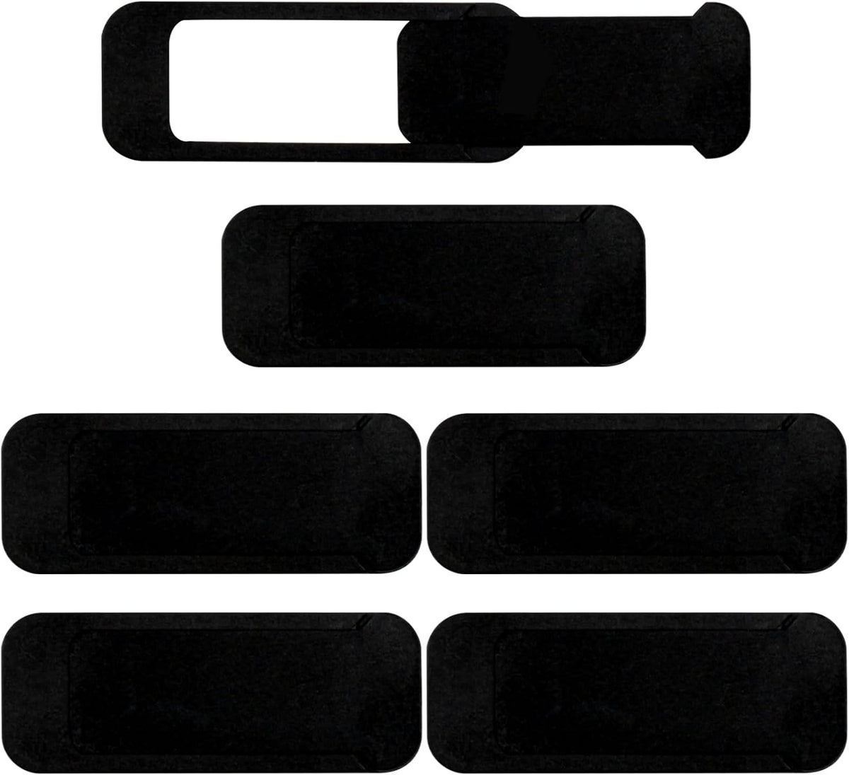 Webcam Cover Slide (6-Pack) – Extra-Large Privacy Shield for Laptop, Tablet, PC & Smartphone – Ultra-Thin Camera Blocker, Black