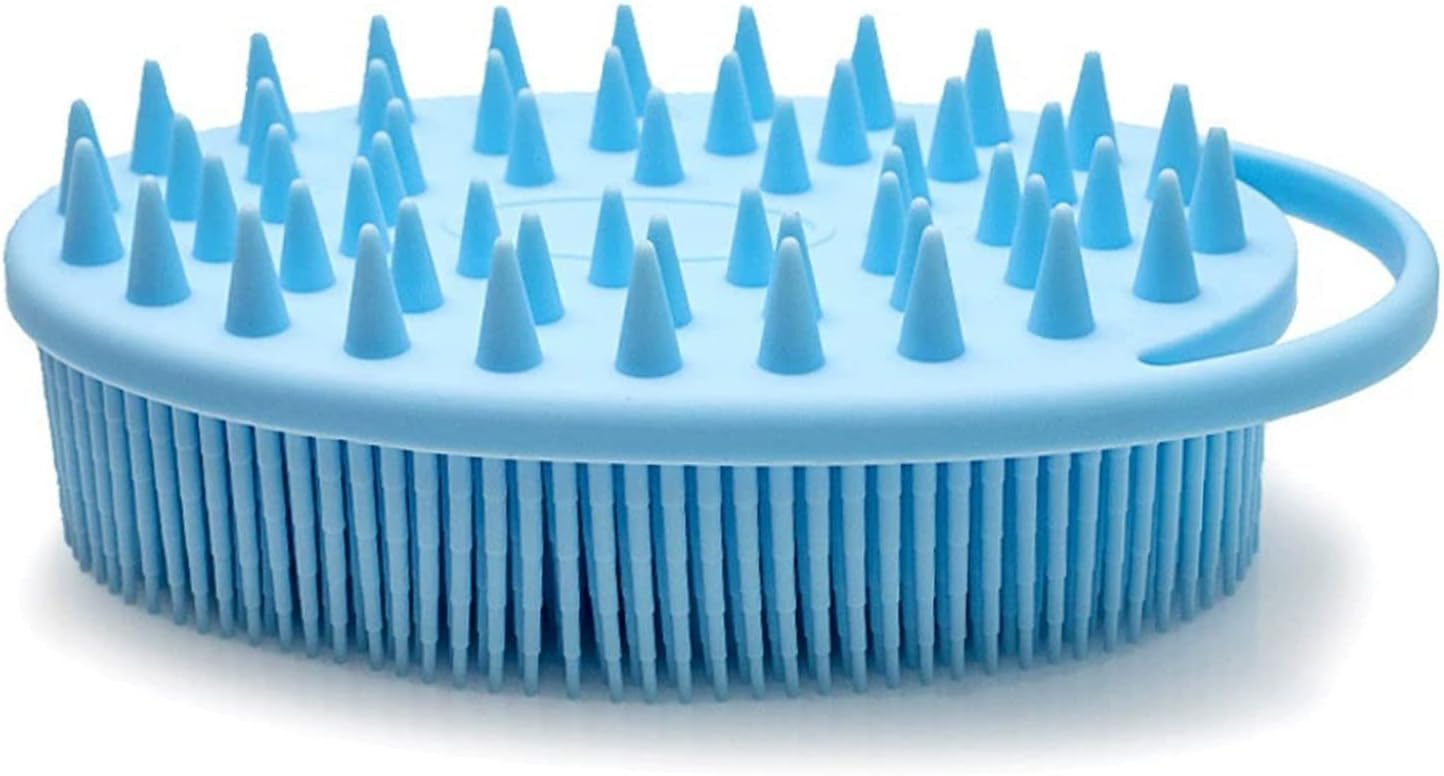 Pink Exfoliating Body Scrubber and Shower Brush - Soft Silicone Loofah for Kids and Adults - All Skin Types