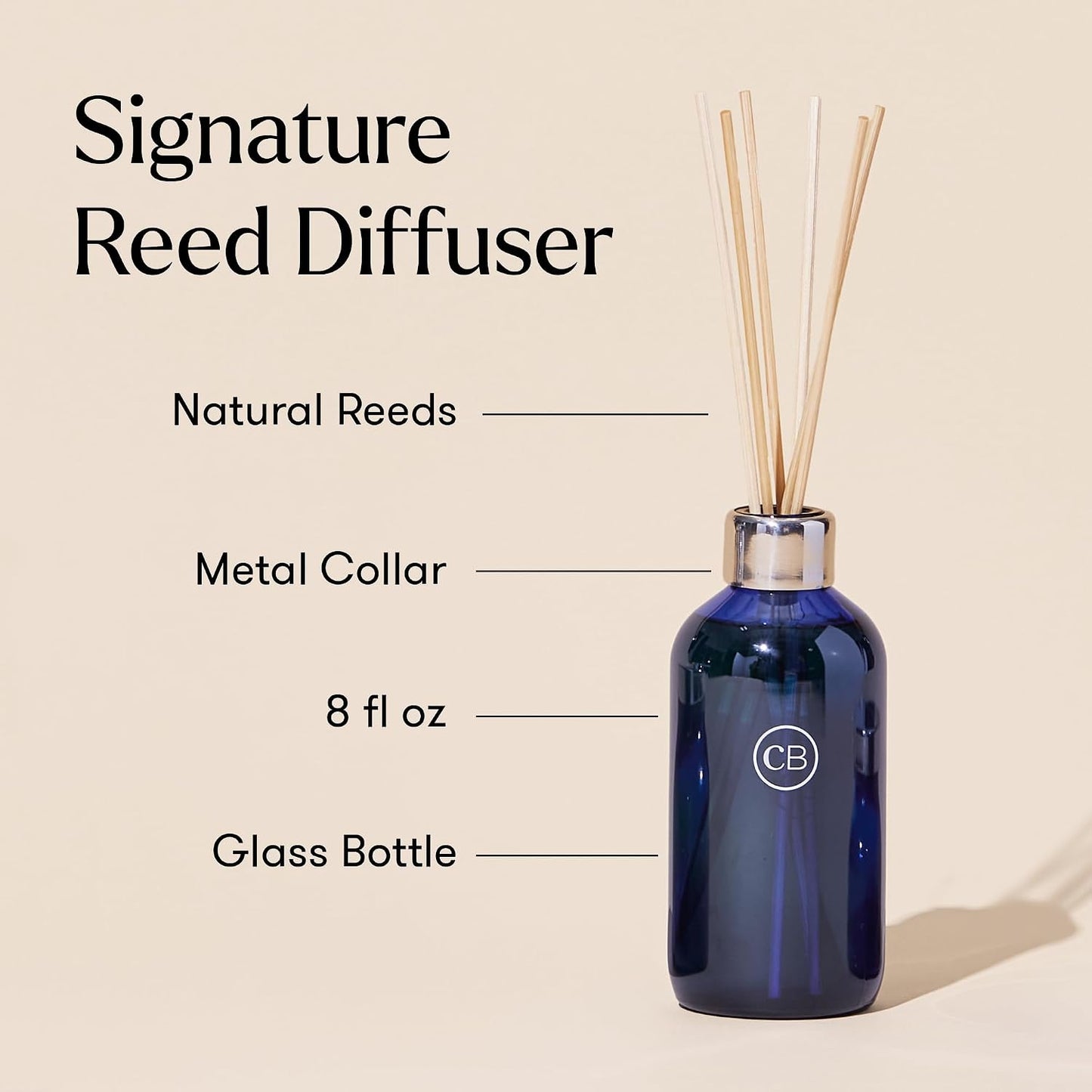 Capri Blue Volcano Reed Diffuser Set, Includes Reeds, Fragrance Oil, and Glass Bottle for Home Décor, Room Fresheners, White (8 Fl Oz)