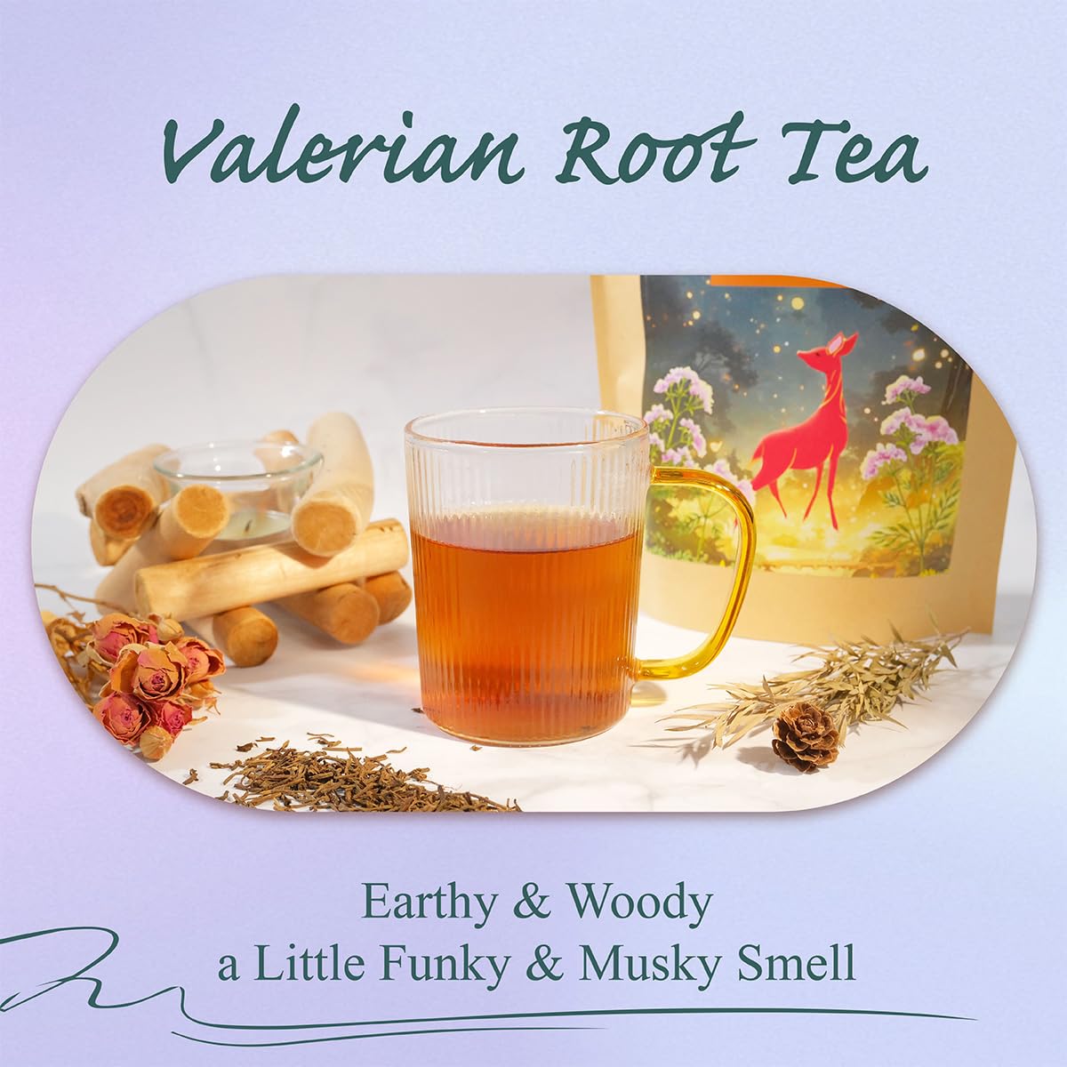 WT WEETEE Valerian Root Tea Loose Leaf 8oz, Caffeine-free for Night & DIY
