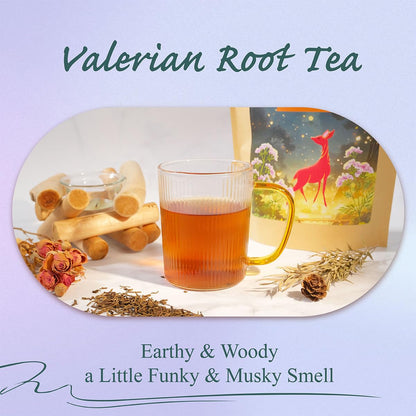 WT WEETEE Valerian Root Tea Loose Leaf 8oz, Caffeine-free for Night & DIY