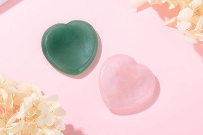 YATOJUZI Thumb Worry Stones for Anxiety Stress Relief Items Healing Crystals Natural Amethyst Rose Quartz Crystal Palm Pocket Stone Gemstones Meditation Reiki Spiritual Gifts for Women Men 2PCS