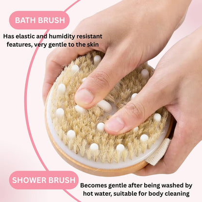 Dry Body Brush – Eco-Friendly Natural Bristles for Gentle Exfoliation, Skin Renewal, Improved Circulation & Lymphatic Support – Perfect Detox & Spa Self-Care Accessory