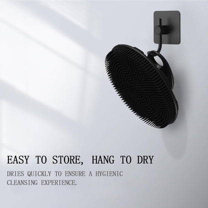 INNERNEED Food-Grade Soft Silicone Body Scrubber Shower Brush Handheld Cleansing Skin Brush, Gentle Exfoliating and Lather Well (Dark Green)