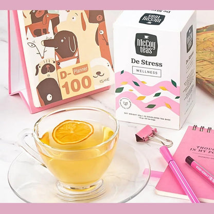 McCoy Teas Wellness De Stress Tea Bags Drinks with Gotukola Lavender Cumin & Fennel with Premium Tea from Sri Lanka, 20 Tea Bags (Pack of 01)