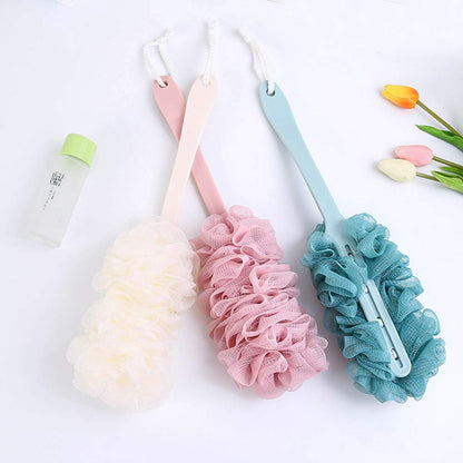 Back Scrubber for Shower, Loofah Long Handle Bath Body Brush, Soft Nylon Mesh Sponge On a Stick for Shower Men Women Kids Elderly, Exfoliating Scrub Cleaning Luffa for All Kinds of Skin(Blue)