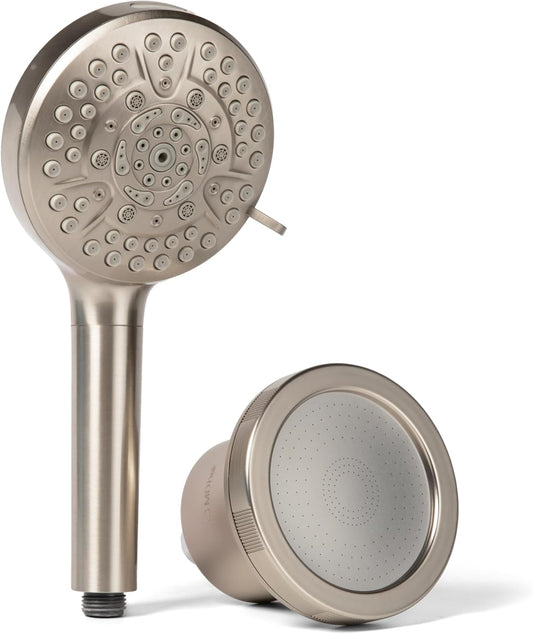 MDhair Filtered Shower Head for Healthier Hair & Skin – Removes Chlorine & Heavy Metals, High Pressure Shower Head Filter for Hard Water, Dermatologist-Formulated Water Softener for Hard Water