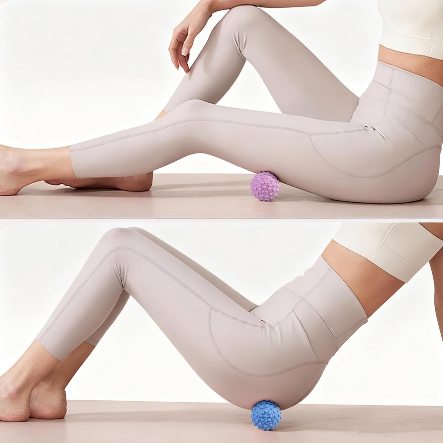 WOVTE Massage Lacrosse Ball for Sore Muscles, Shoulders, Neck, Back, Foot, Body, Deep Tissue, Trigger Point, Muscle Knots, Yoga and Myofascial Release (Blue)