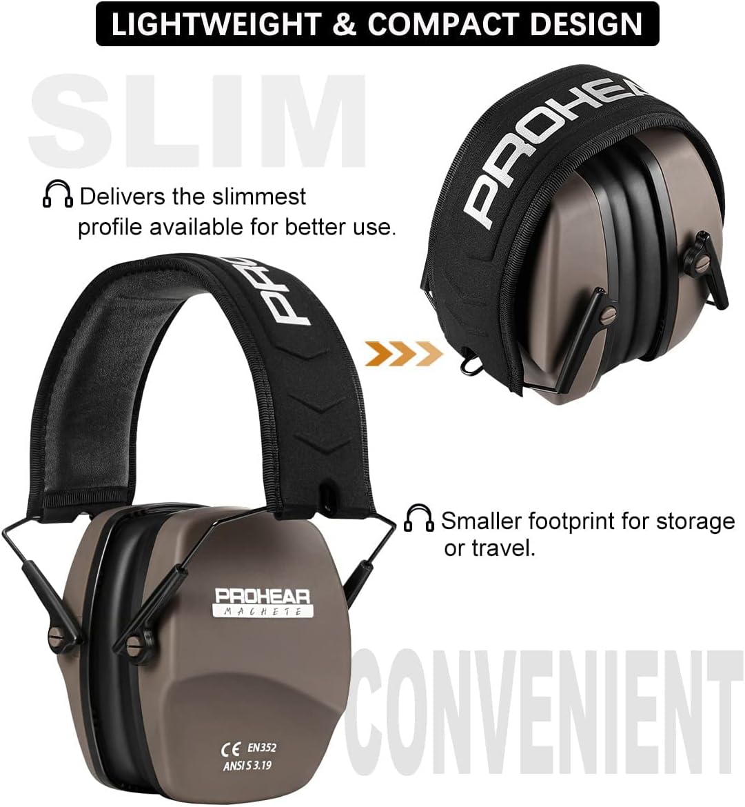 PROHEAR 016 Shooting Ear Protection Earmuffs 2 Pack, NRR 26dB for Gun Range, Hunting -Black and Green