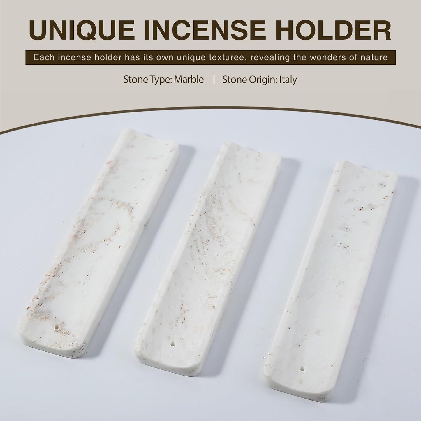 Koville Marble Incense Holder, Incense Holder for Sticks, Incense Sticks Holder Ash Catcher for Meditation Yoga SPA, Natural Stone Incense Burner, Home Table Decor (Grey)