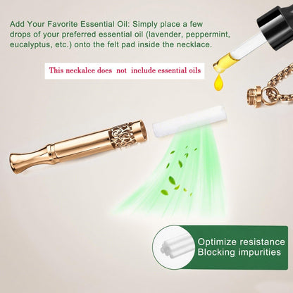 Quit Smoking Aid Necklace Stainless Steel Aromatherapy Diffuser (Rainbow)