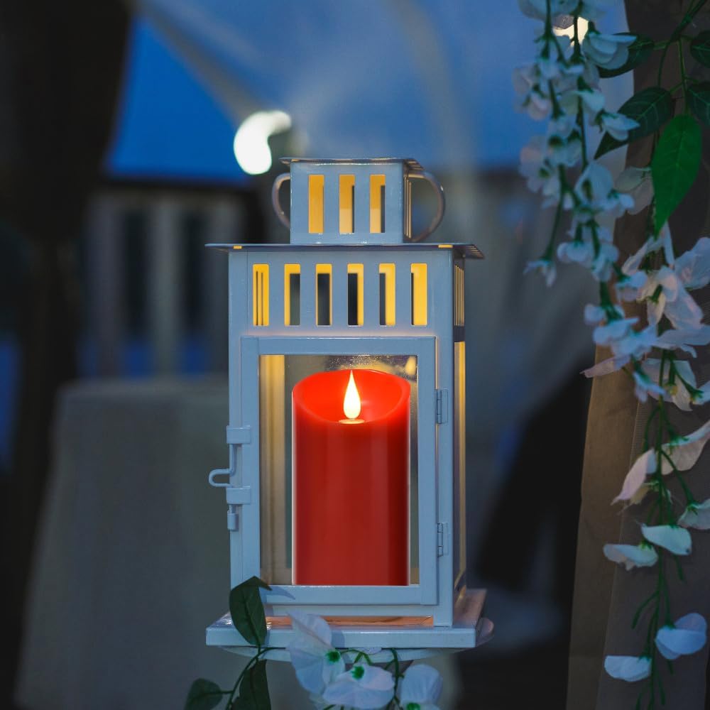 2PACK Outdoor Plastic flameless Candles with Remote Control and Timer, LED Flickering Battery Operated Electric Pillar Candles (D3 xH5.5) for Camping, Weddings, Home Decoration