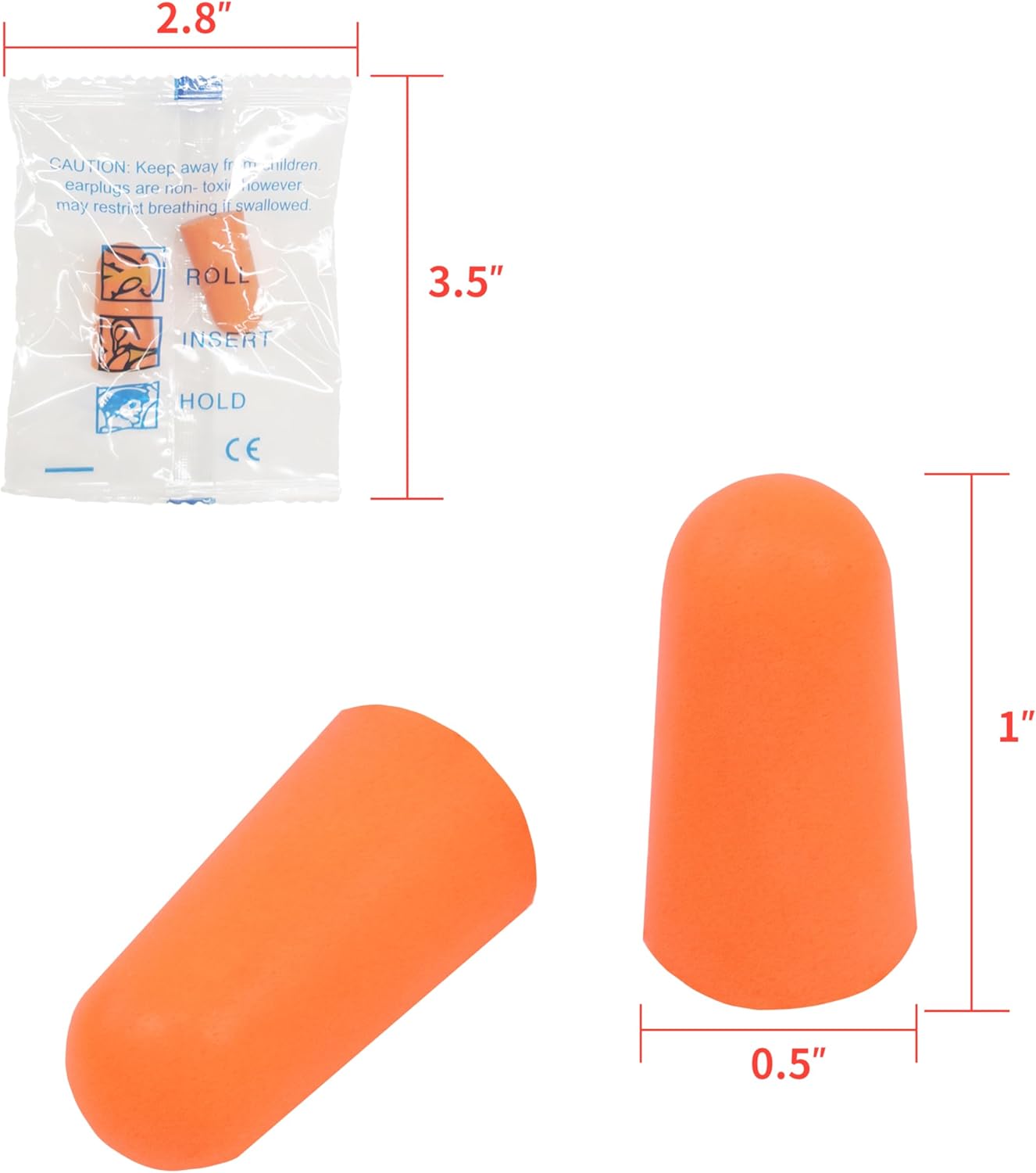 NRR 33dB Foam Ear Plugs with Cord,100 Pairs/Box，for Sleeping | Ultra-soft PU foam, fit ear canals, individually wrapped,earplugs for Construction , traveling, studying. shooting ranges