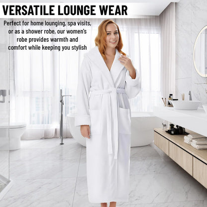 KAHAF COLLECTION Cotton Terry Robes for Women and Men, Terry Shawl Collar Bathrobe, ONE SIZE - UNISEX Men & Women Spa Robe