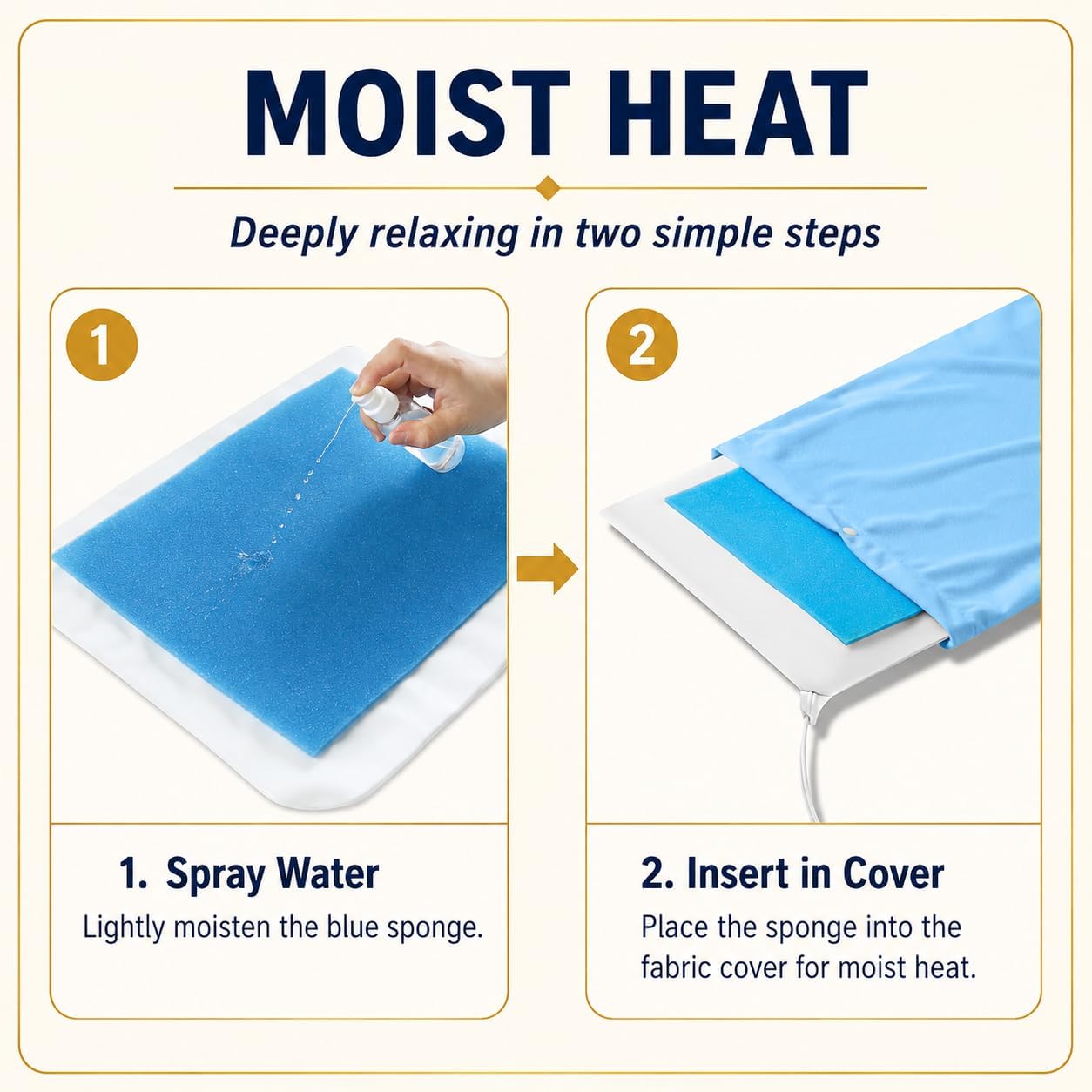 Boncare® Stay-On Small Vinyl Electric Heating Pad for Neck and Shoulders and Back Without Auto-Off, Low & High Heat Levels, Waterproof Hot Heat Pad with Washable Cover (12"x15", 1-Pack)
