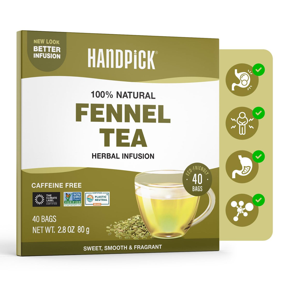 HANDPICK Fennel Tea (40 Teabags) Authentic Indian Origin Natural Grown