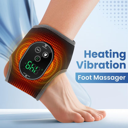 Foot Massager for Neuropathy Plantar Fasciitis Pain Relief, Foot Renew Ankle Massager, Ankle Heating Pad Heated Brace Wrap with 4 Heat Levels and 3 Vibration Modes for Women Men (Grey)