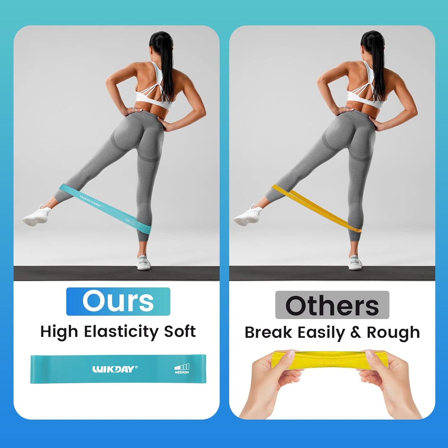 WIKDAY Resistance Bands for Working Out Exercise Loop Bands Workout Bands Set for Men Women Body Stretching, Crossfit Training, Home Workout, Physical Therapy, Booty Legs, Set of 5
